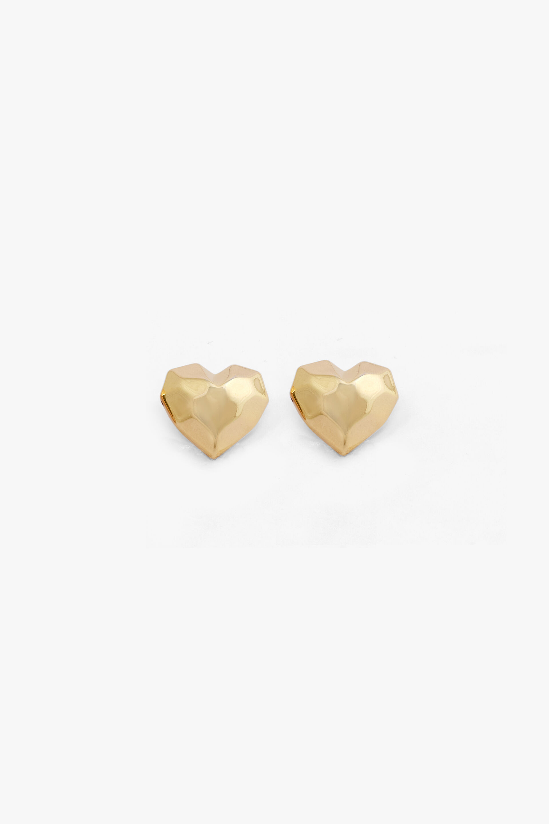 Gold Origami Heart Studs, , image 1